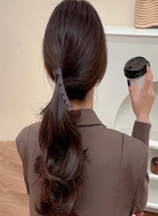 هابدو مجموعة هابدو من 4 مشابك شعر على شكل موزة للشعر الخفيف، مشبك شعر غير لامع على شكل موزة للنساء لإضفاء كثافة على تسريحات الشعر، ملحقات كبيرة وقوية لتثبيت ذيل الحصان والكعكة (شكل مموج) - Image 5